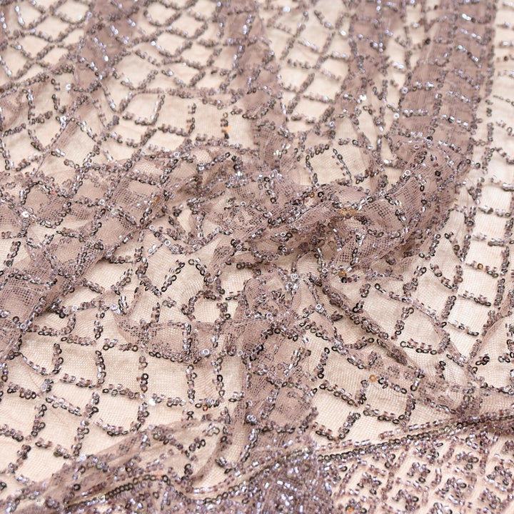 Premium Imported Net Embroidery Fabric | Designer Net Embroidered Fabric-CF4778-F