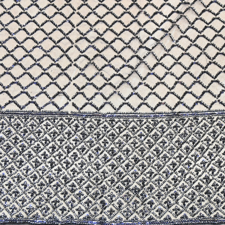Premium Imported Net Embroidery Fabric | Designer Net Embroidered Fabric-CF4778-E