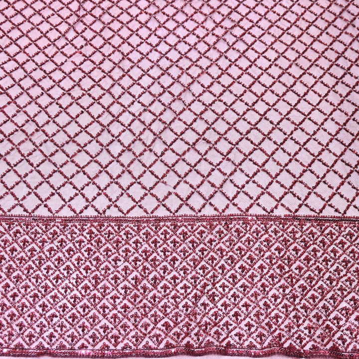 Premium Imported Net Embroidery Fabric | Designer Net Embroidered Fabric-CF4778-D