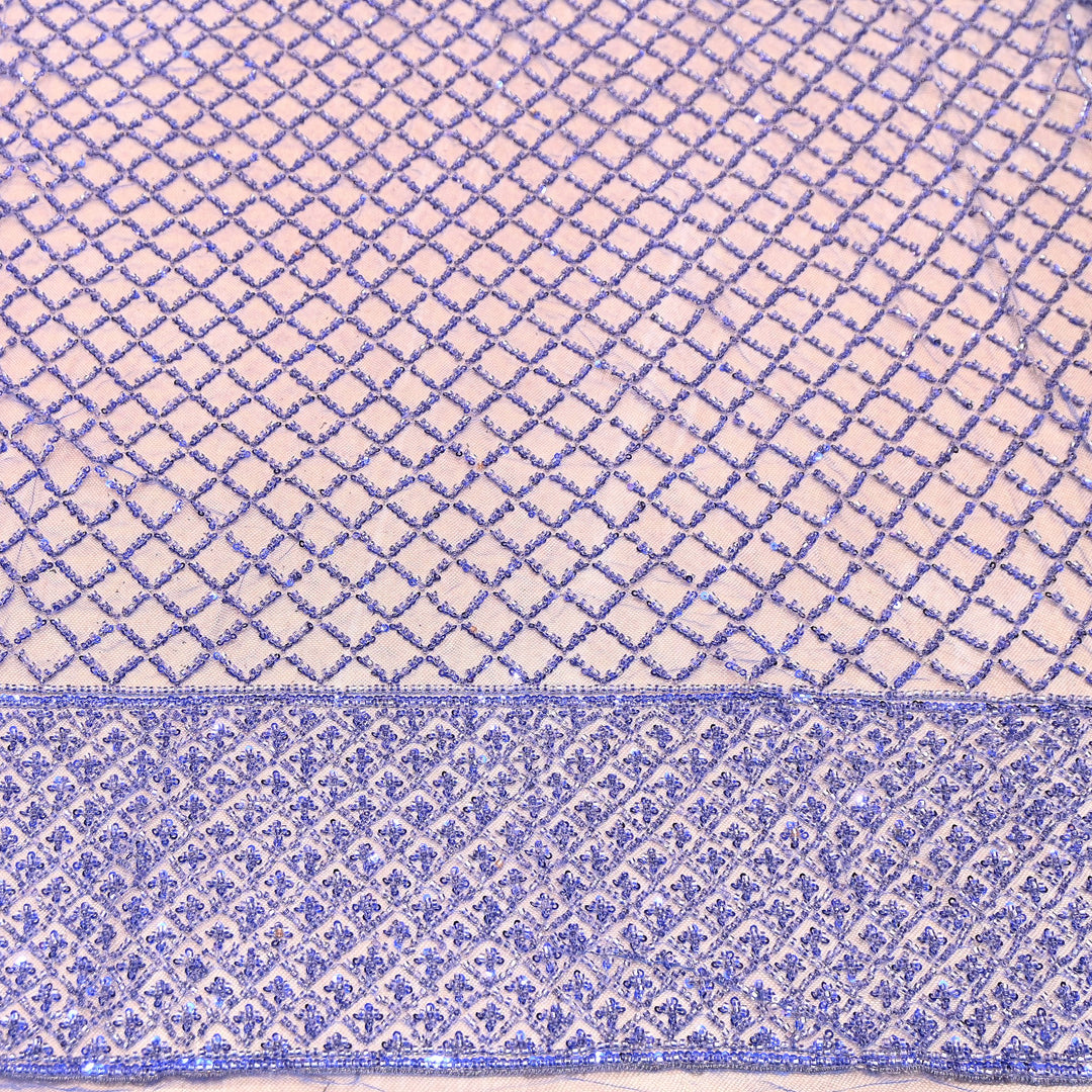 Premium Imported Net Embroidery Fabric | Designer Net Embroidered Fabric-CF4778-A