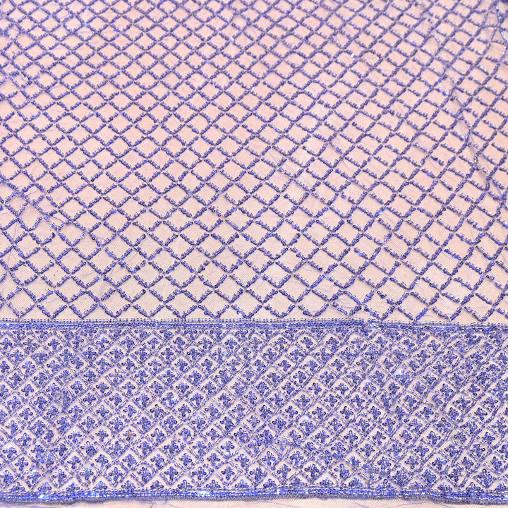 Premium Imported Net Embroidery Fabric | Designer Net Embroidered Fabric-CF4778-A