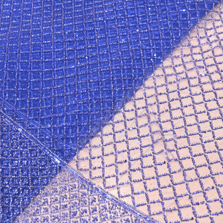 Premium Imported Net Embroidery Fabric | Designer Net Embroidered Fabric-CF4778-A