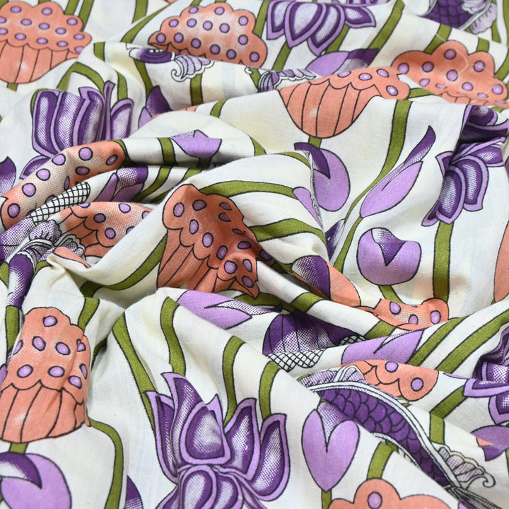 Premium Cotton Printed Fabric – Soft Breathable Designer Cotton Fabric - 000350-16