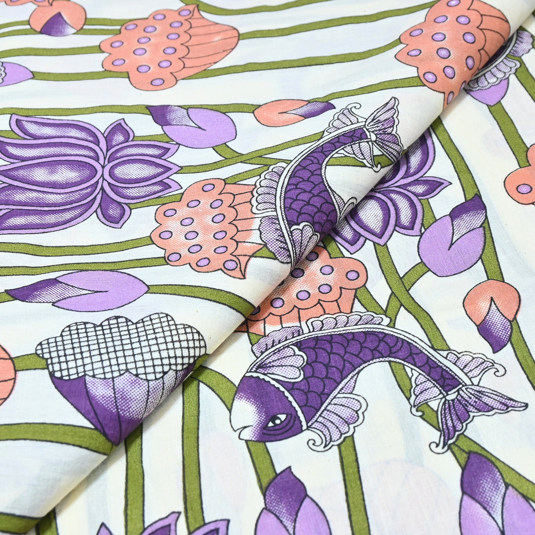 Premium Cotton Printed Fabric – Soft Breathable Designer Cotton Fabric - 000350-16