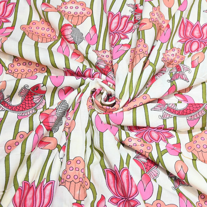Premium Cotton Printed Fabric – Soft Breathable Designer Cotton Fabric - 000350-14