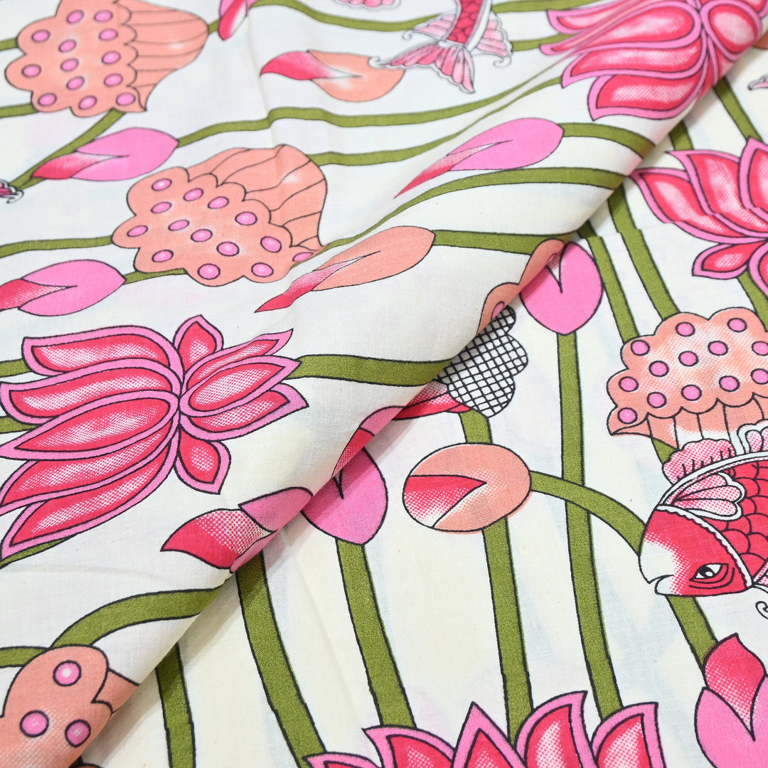 Premium Cotton Printed Fabric – Soft Breathable Designer Cotton Fabric - 000350-14