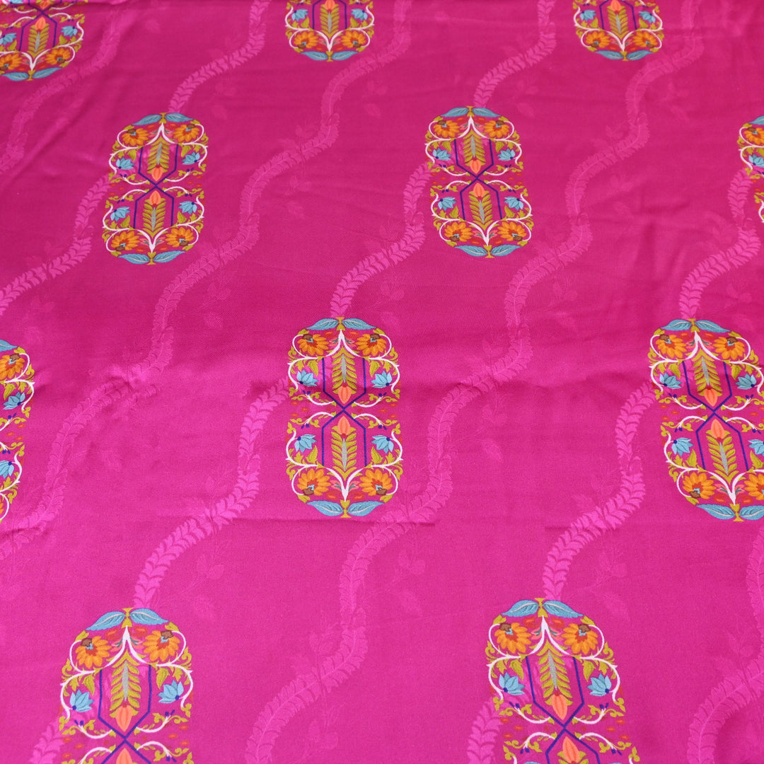 Modal Satin Digital Print Fabric  – Soft Luxury Printed Satin Fabric-001416-1