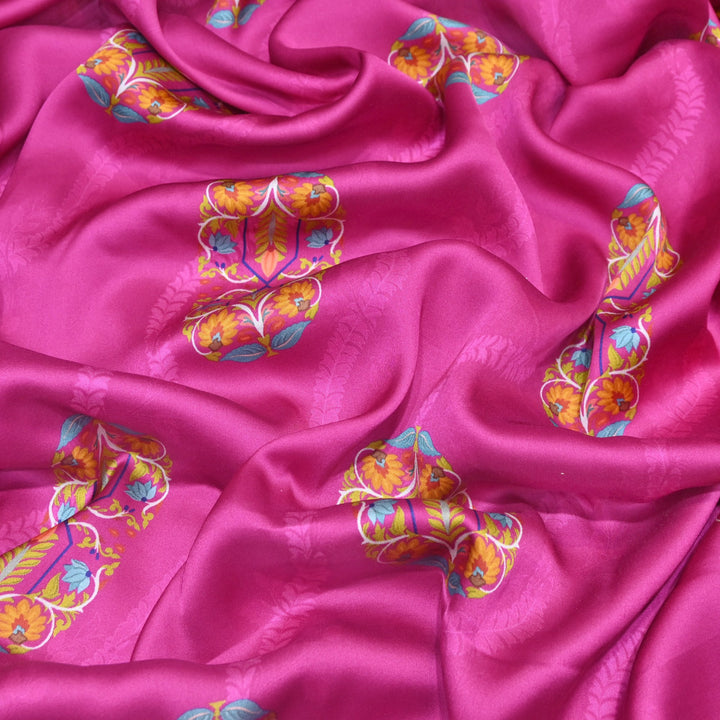 Modal Satin Digital Print Fabric  – Soft Luxury Printed Satin Fabric-001416-1