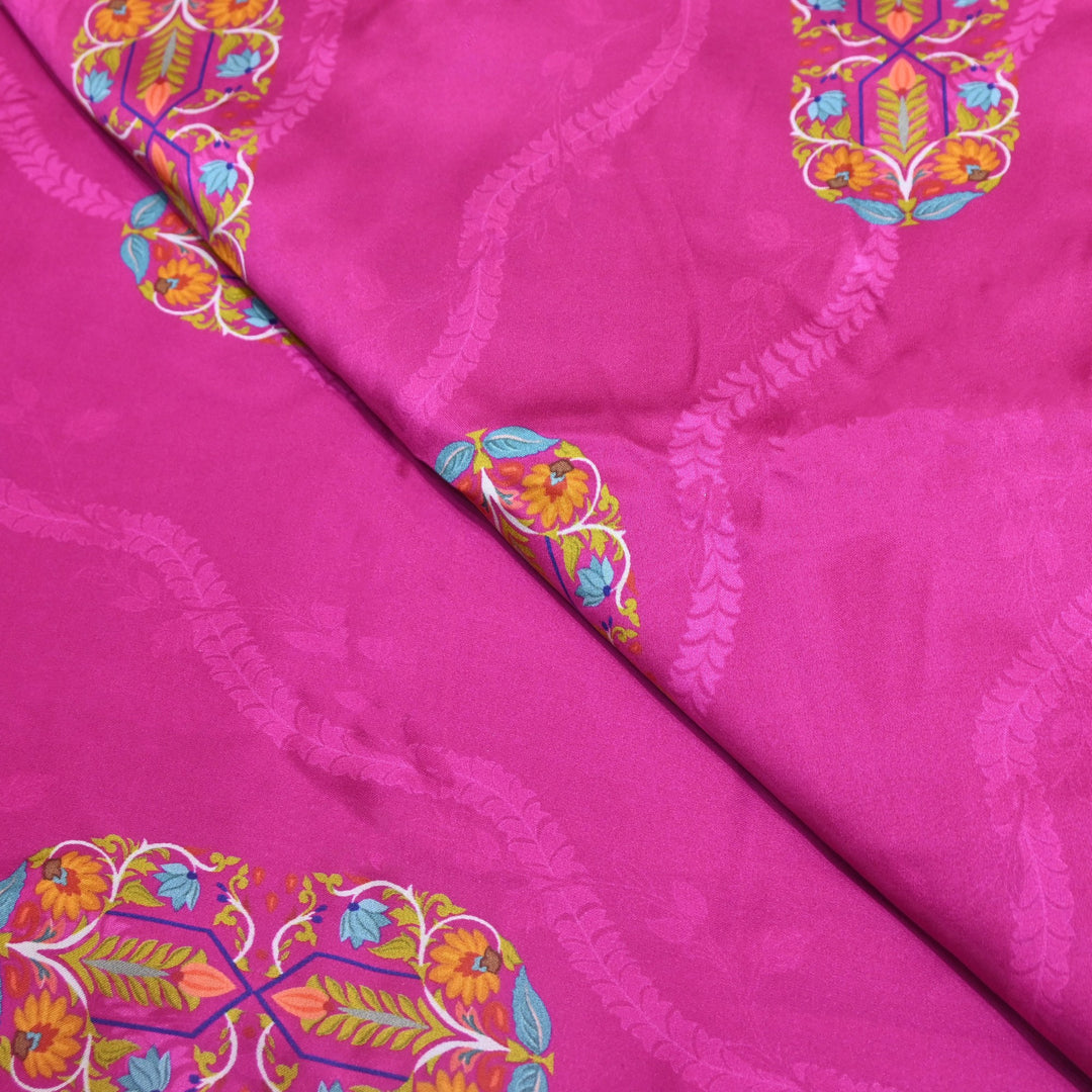 Modal Satin Digital Print Fabric  – Soft Luxury Printed Satin Fabric-001416-1