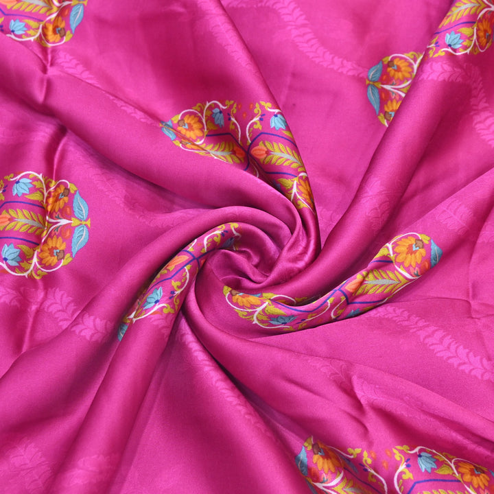 Modal Satin Digital Print Fabric  – Soft Luxury Printed Satin Fabric-001416-1