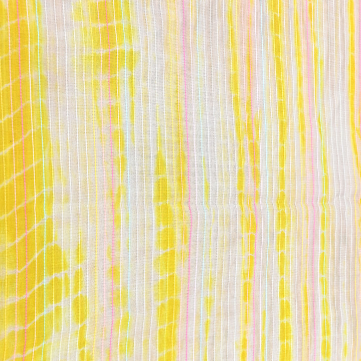Tie & Dye Mul Chanderi Fabric with Thread Stripe Work – Lightweight Summer Designer Fabric MF05605-3