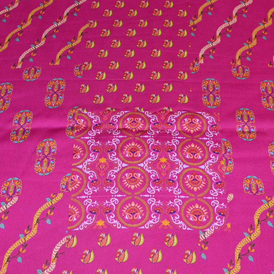 Modal Satin Digital Print Fabric  – Soft Luxury Printed Satin Fabric-001416-2