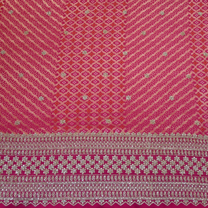 Viscose Georgette Bandhni Printed Embroidery Fabric