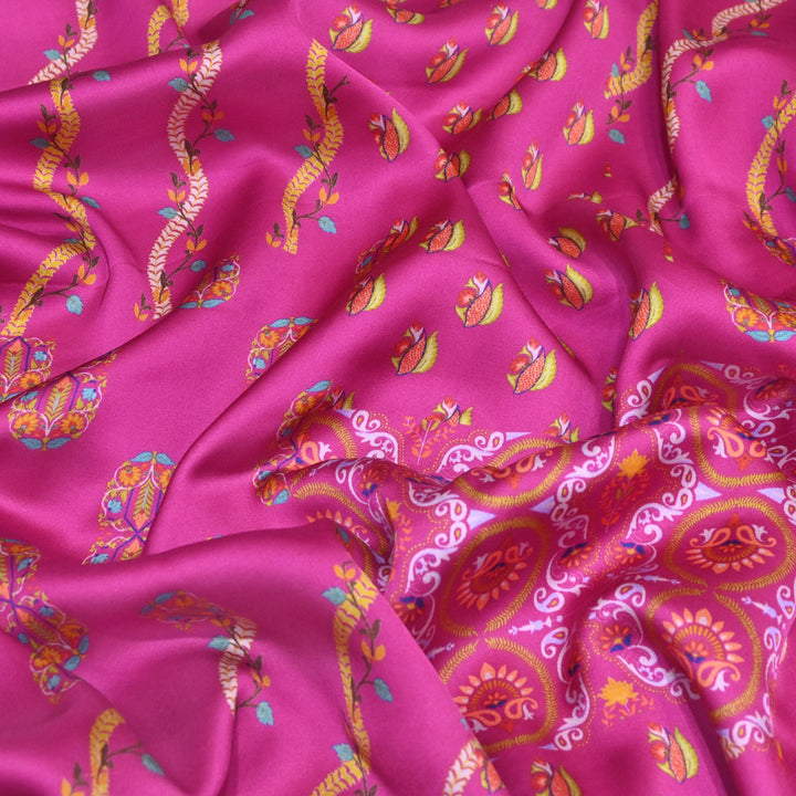 Modal Satin Digital Print Fabric  – Soft Luxury Printed Satin Fabric-001416-2