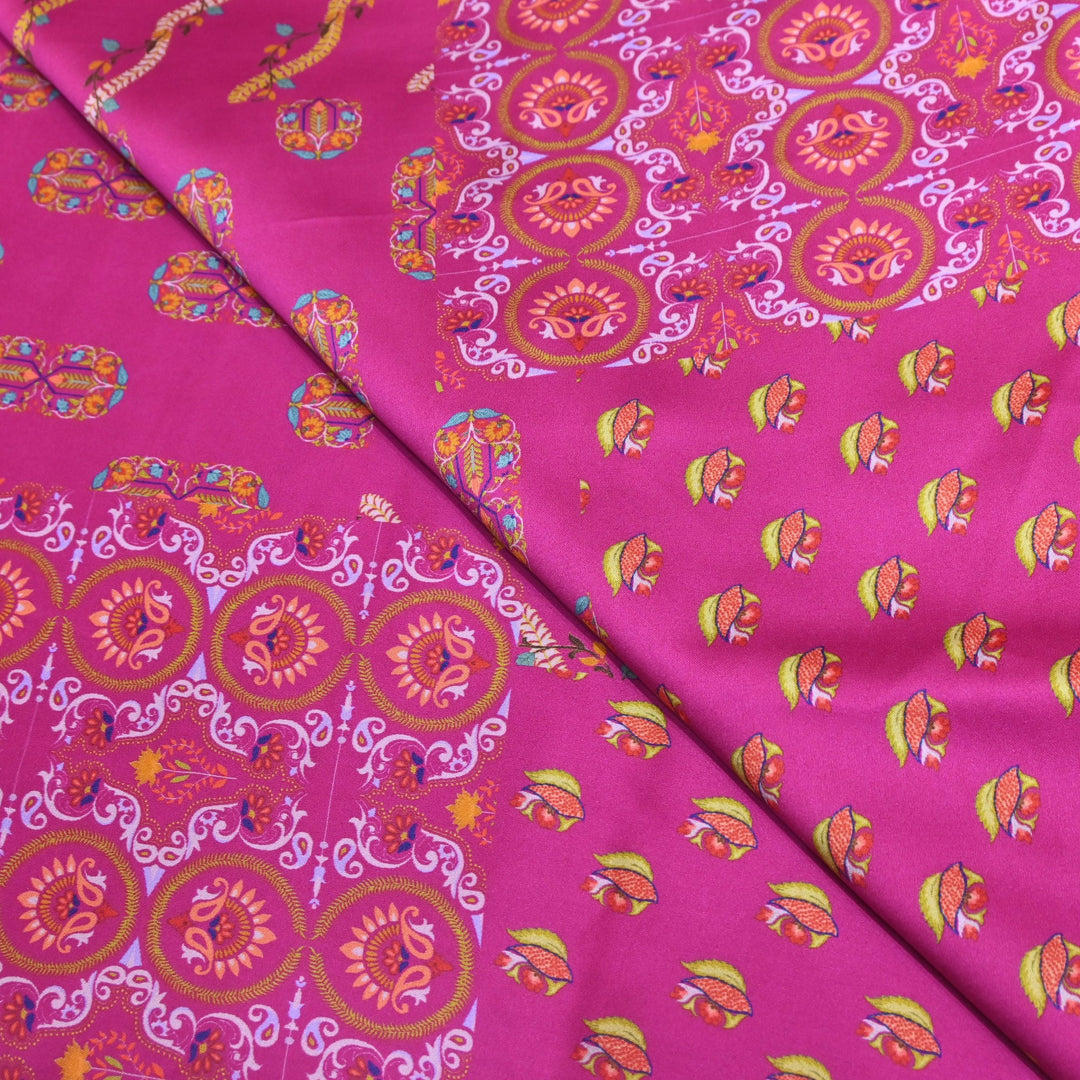 Modal Satin Digital Print Fabric  – Soft Luxury Printed Satin Fabric-001416-2