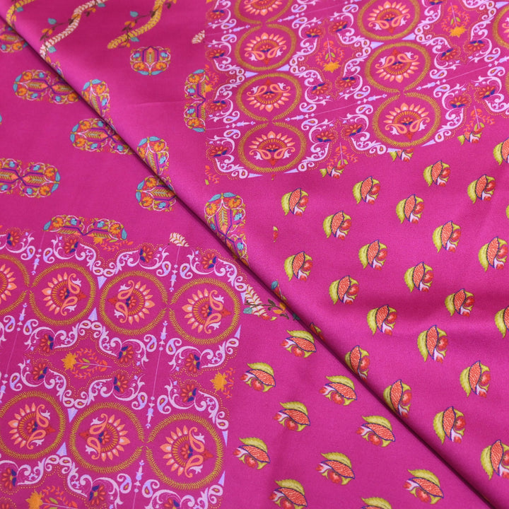 Modal Satin Digital Print Fabric  – Soft Luxury Printed Satin Fabric-001416-2