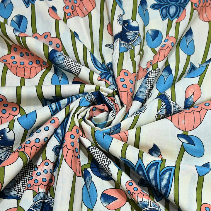Premium Cotton Printed Fabric – Soft Breathable Designer Cotton Fabric - 000350-11