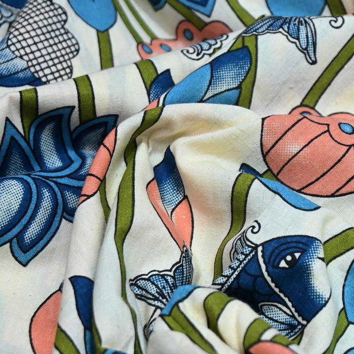Premium Cotton Printed Fabric – Soft Breathable Designer Cotton Fabric - 000350-11