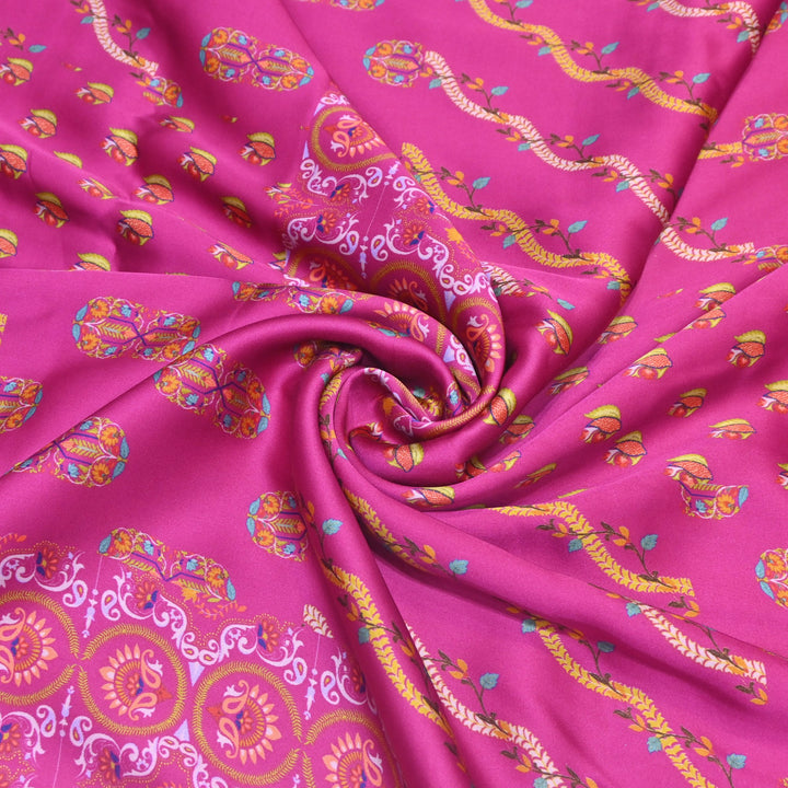 Modal Satin Digital Print Fabric  – Soft Luxury Printed Satin Fabric-001416-2