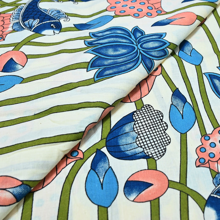 Premium Cotton Printed Fabric – Soft Breathable Designer Cotton Fabric - 000350-11