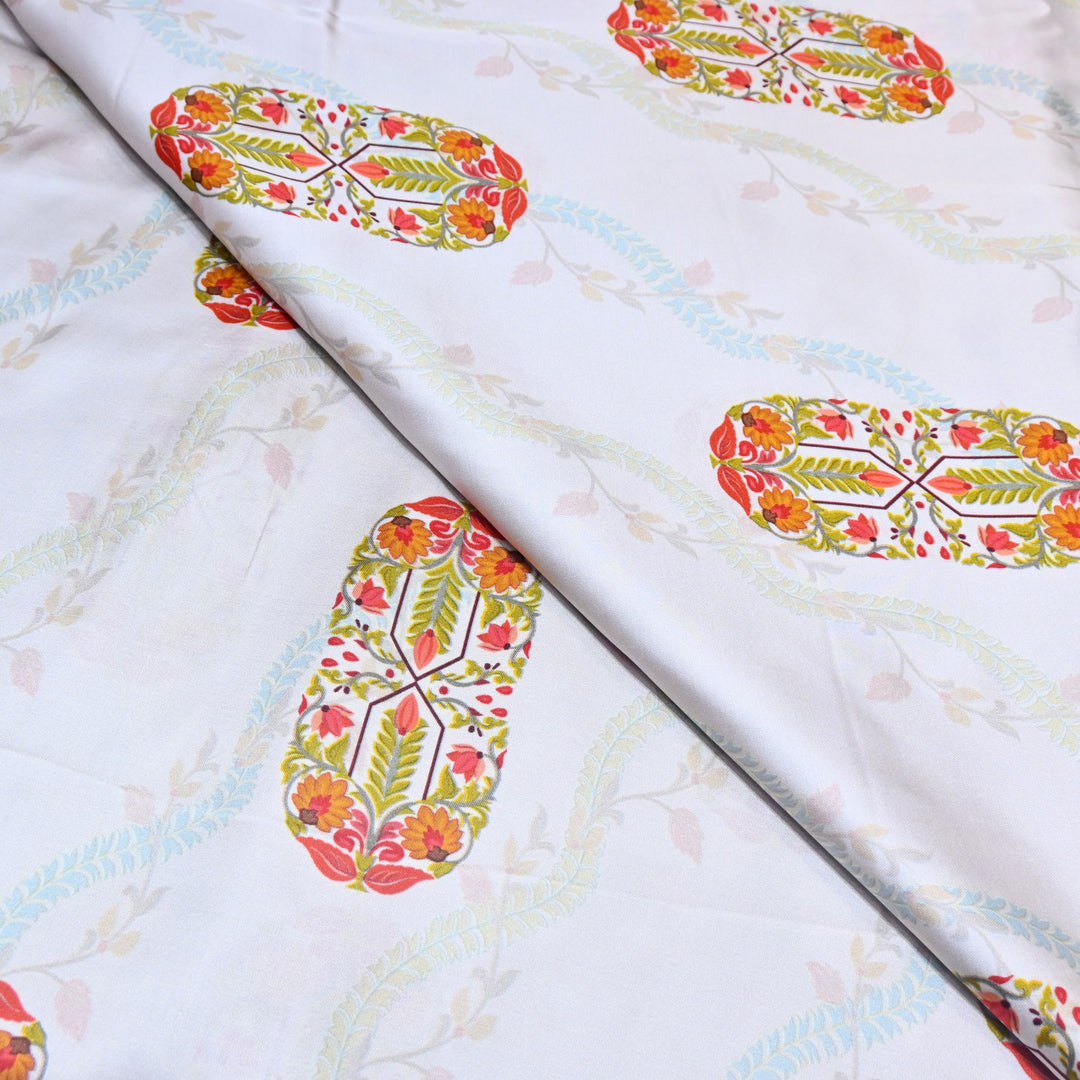 Modal Satin Digital Print Fabric  – Soft Luxury Printed Satin Fabric-001416-3