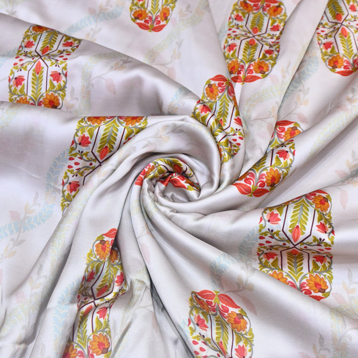 Modal Satin Digital Print Fabric  – Soft Luxury Printed Satin Fabric-001416-3