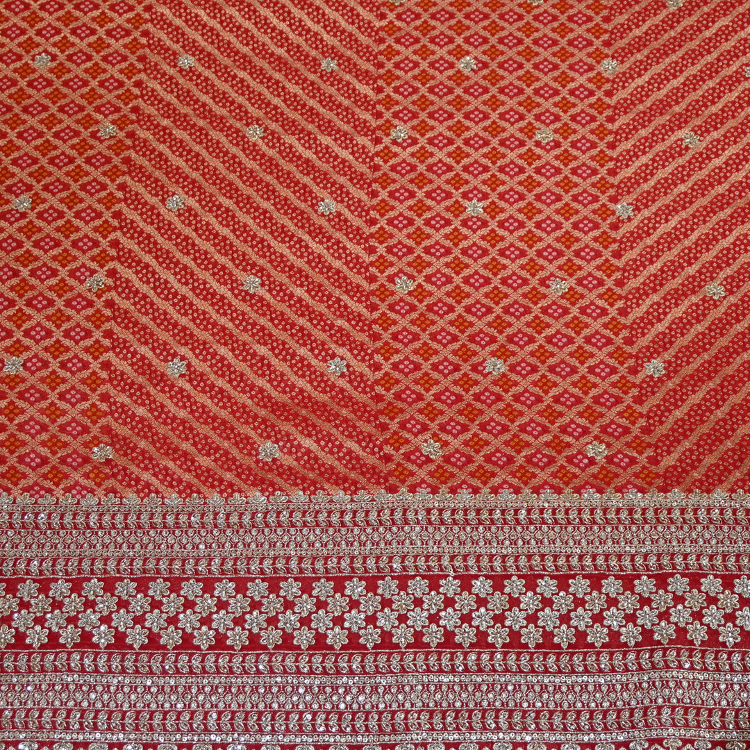 Viscose Georgette Bandhni Printed Embroidery Fabric