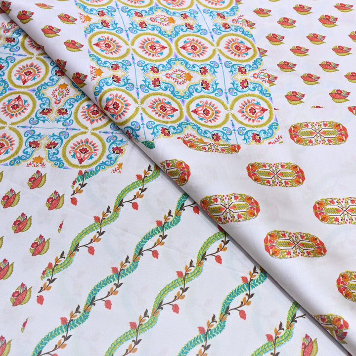 Modal Satin Digital Print Fabric  – Soft Luxury Printed Satin Fabric-001416-4