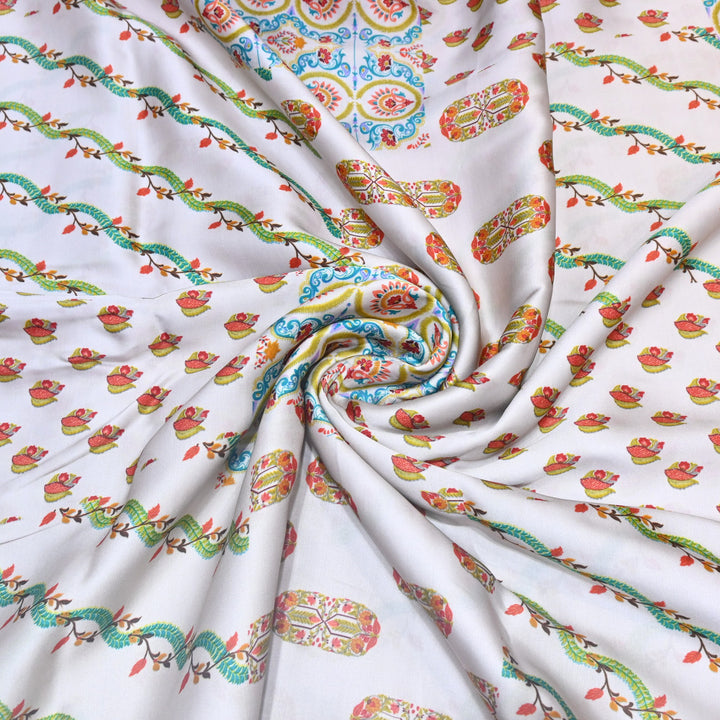 Modal Satin Digital Print Fabric  – Soft Luxury Printed Satin Fabric-001416-4