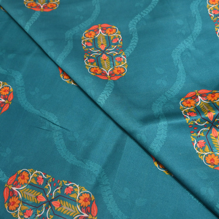 Modal Satin Digital Print Fabric  – Soft Luxury Printed Satin Fabric-001416-5