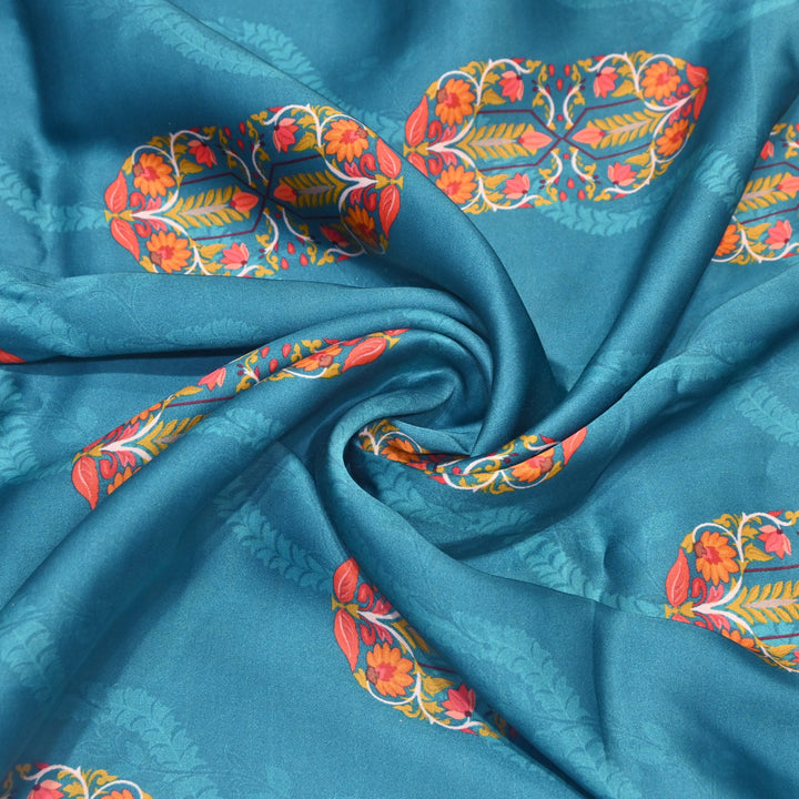 Modal Satin Digital Print Fabric  – Soft Luxury Printed Satin Fabric-001416-5