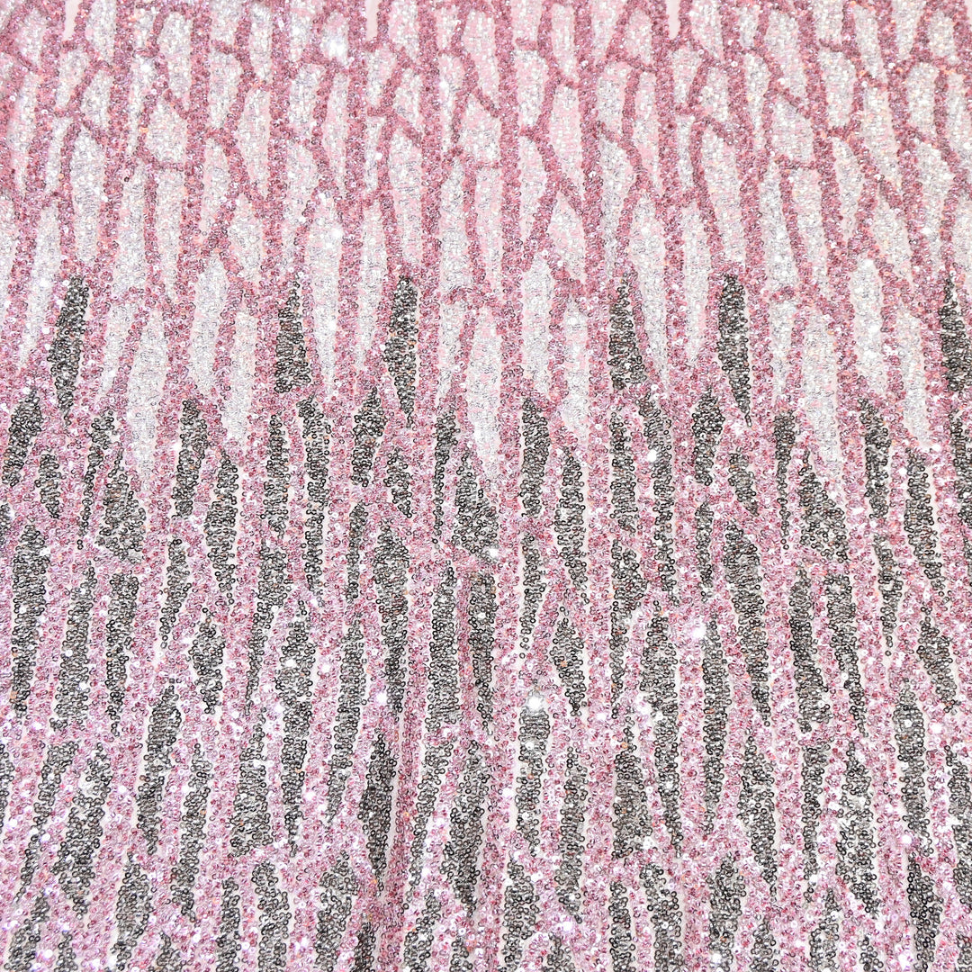 Imported Heavy Sequin & Bead Embroidery Fabric-MBL940-A
