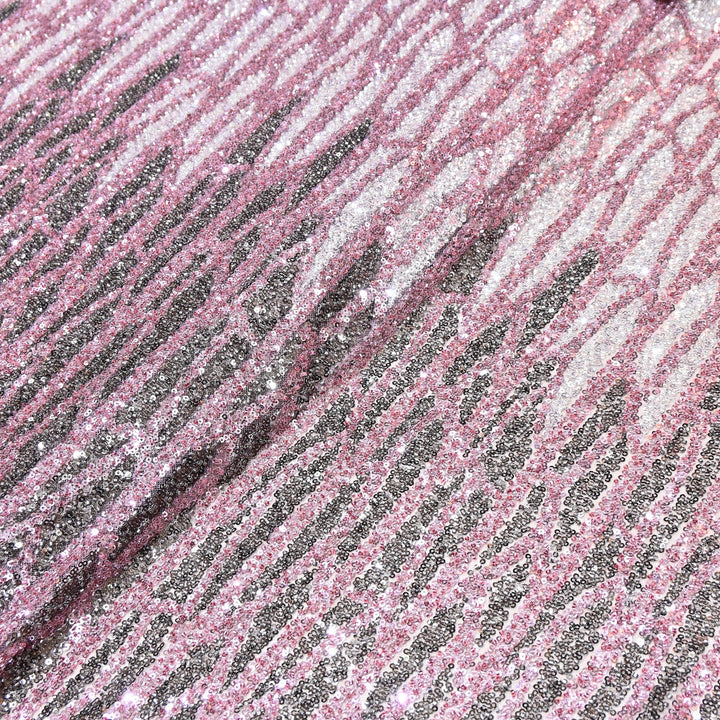 Imported Heavy Sequin & Bead Embroidery Fabric-MBL940-A