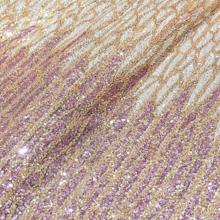 Imported Heavy Sequin & Bead Embroidery Fabric-MBL940-B