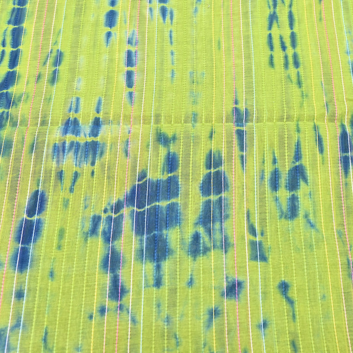 Tie & Dye Mul Chanderi Fabric with Thread Stripe Work – Lightweight Summer Designer Fabric MF05605-7