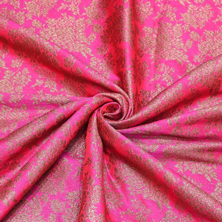 Premium Katan Meena Zari Booti Brocade Fabric | Designer Ethnic Wear Material | H00425-1