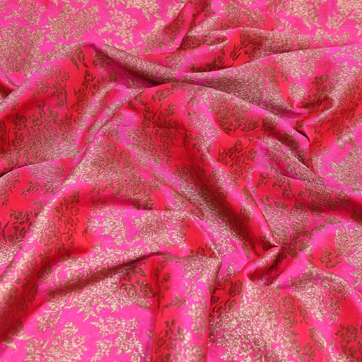 Premium Katan Meena Zari Booti Brocade Fabric | Designer Ethnic Wear Material | H00425-1
