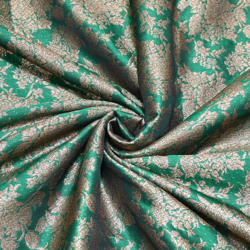 Premium Katan Meena Zari Booti Brocade Fabric | Designer Ethnic Wear Material | H00425-2