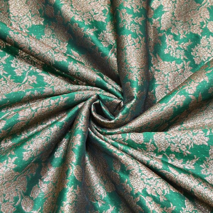 Premium Katan Meena Zari Booti Brocade Fabric | Designer Ethnic Wear Material | H00425-2