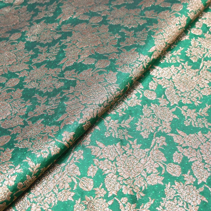 Premium Katan Meena Zari Booti Brocade Fabric | Designer Ethnic Wear Material | H00425-2