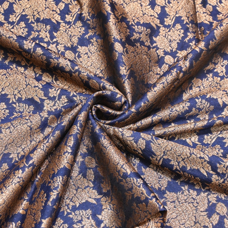 Premium Katan Meena Zari Booti Brocade Fabric | Designer Ethnic Wear Material | H00425-3