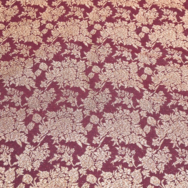 Premium Katan Meena Zari Booti Brocade Fabric | Designer Ethnic Wear Material | H00425-4