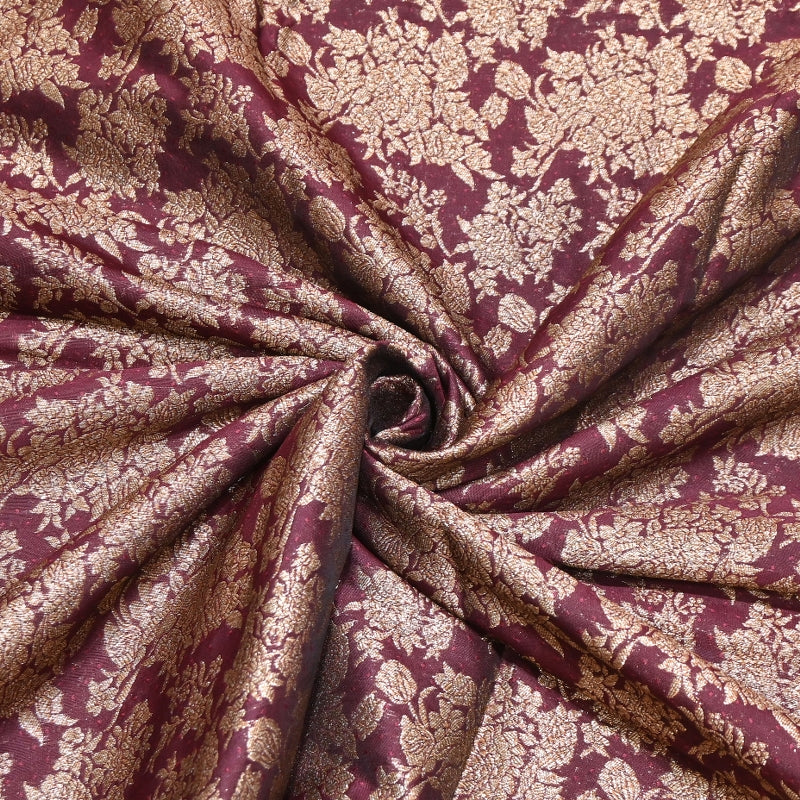Premium Katan Meena Zari Booti Brocade Fabric | Designer Ethnic Wear Material | H00425-4