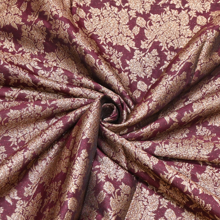 Premium Katan Meena Zari Booti Brocade Fabric | Designer Ethnic Wear Material | H00425-4