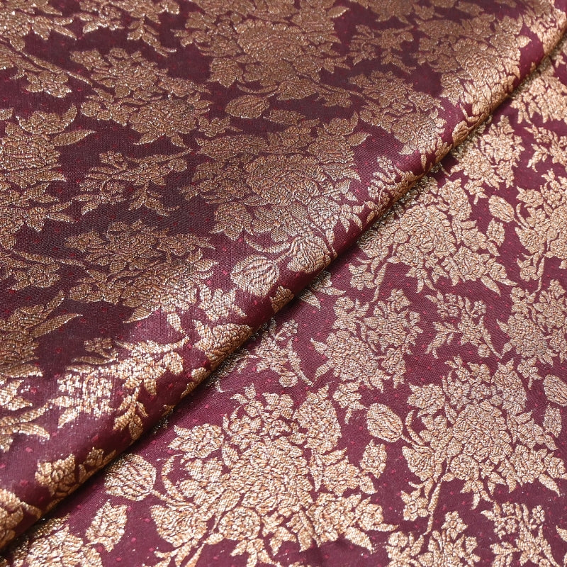 Premium Katan Meena Zari Booti Brocade Fabric | Designer Ethnic Wear Material | H00425-4