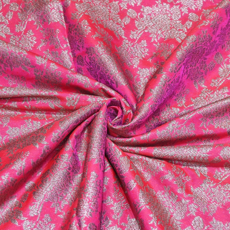 Premium Katan Meena Zari Booti Brocade Fabric | Designer Ethnic Wear Material | H00425-5