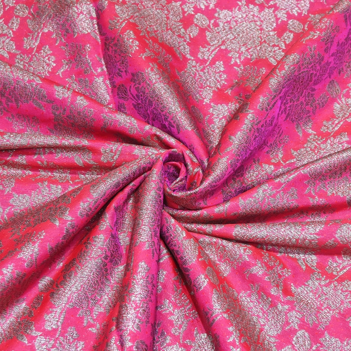 Premium Katan Meena Zari Booti Brocade Fabric | Designer Ethnic Wear Material | H00425-5