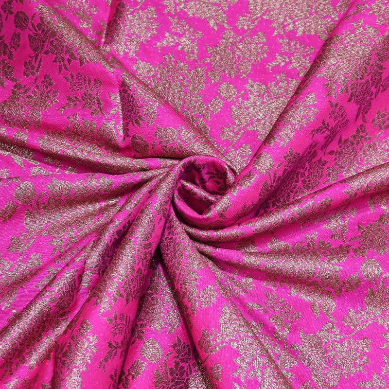 Premium Katan Meena Zari Booti Brocade Fabric | Designer Ethnic Wear Material | H00425-8