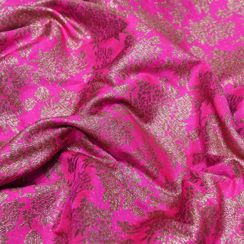 Premium Katan Meena Zari Booti Brocade Fabric | Designer Ethnic Wear Material | H00425-8