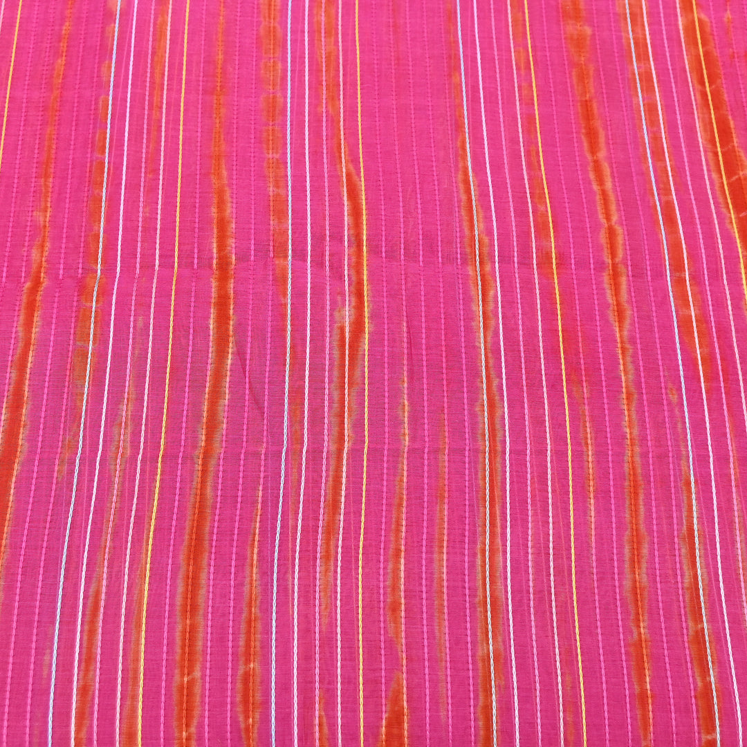 Tie & Dye Mul Chanderi Fabric with Thread Stripe Work – Lightweight Summer Designer Fabric MF05605-10